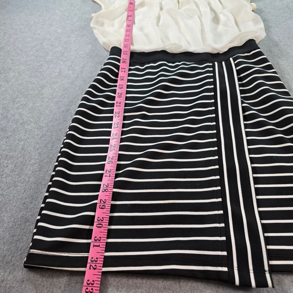 Speechless Womens Dress XS Cream Cap Sleeve Striped Skirt Sheath - Picture 2 of 7